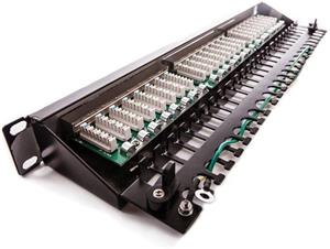 Keline 19" patch panel 1U/24p, STP cat5e, kompaktný čierny