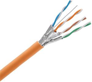 Keline kábel, cat. 6a, SFTP, LSOH, drôt, 500m, oranžová