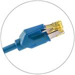 Keline patch kábel Cat 6A, STP, LSOH, 1,0 m, modrý