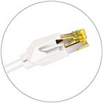 Keline patch kábel Cat 6A, STP, LSOH, 15,0 m biely