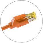 Keline patch kábel Cat 6A, STP, LSOH, 15,0 m, oranžový