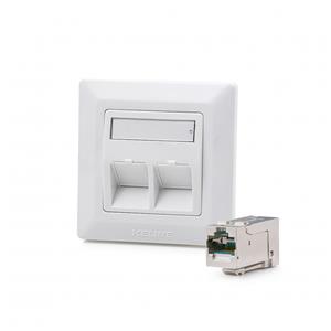Keline zásuvka Modulo50 Cat 6A, podpovrchová, osadená s 2xKEJ-C6A-S-HD
