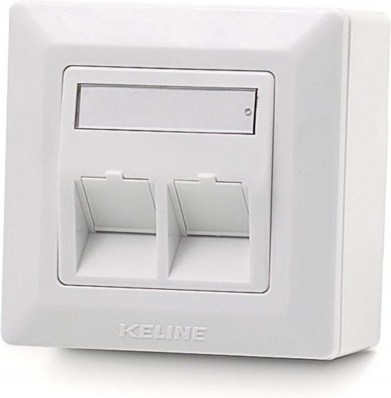 Keline zásuvka Modulo50 Cat 6A, povrchová, osadená s 2xKEJ-CEA-S-10G