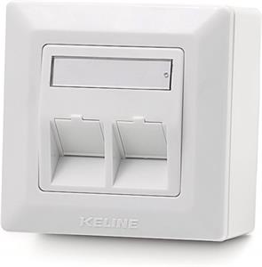 Keline zásuvka Modulo50 Cat 6A, povrchová, osadená s 2xKEJ-CEA-S-10G