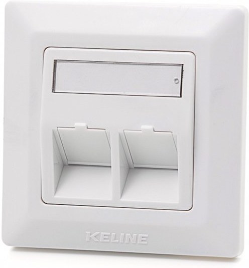 KELine zásuvka Modulo50 Cat6A, podpovrchová, osadená s 2xKEJ-C6A-S-10G