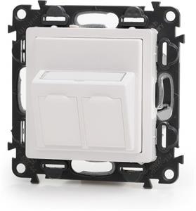 Keline zásuvkový modul pre Legrand® ValenaTM Life, Category 6A, 2xRJ45/s, osadený s KEJ-CEA-S-10G