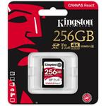 Kingston Canvas React 256 GB SDXC, Class 10 UHS-I U3 V30 A1