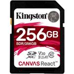 Kingston Canvas React 256 GB SDXC, Class 10 UHS-I U3 V30 A1