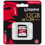 Kingston Canvas React 32GB SDHC, Class 10 UHS-I U3 V30 A1