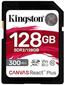 Kingston Canvas React Plus Class 128 GB SDXC karta UHS-II U3 V90 ( r300MB/s, w260MB/s )