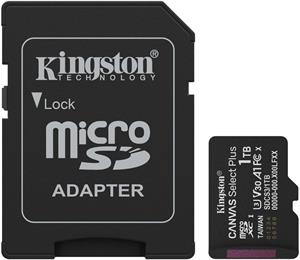Kingston Canvas Select Plus Gen 3, microSDXC, 1 TB + adaptér