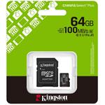 Kingston Canvas Select Plus Gen 3, microSDXC, 64 GB + adaptér