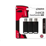 Kingston DataTraveler 20 64 GB, čierny (3 ks)