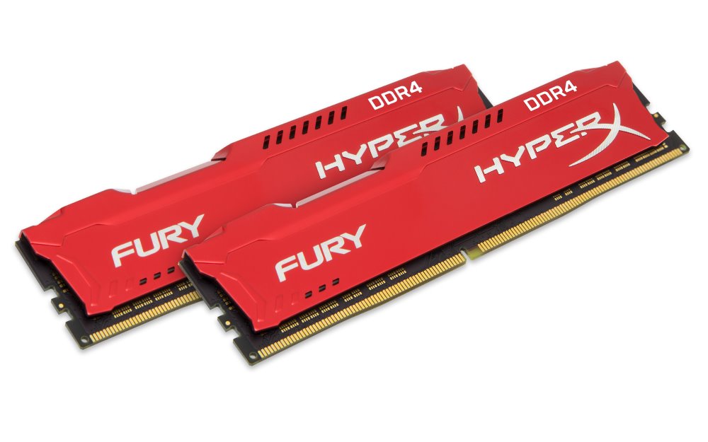 Kingston HyperX FURY, DDR4, 16GB (2x8GB kit), 2400MHz, DIMM, červené