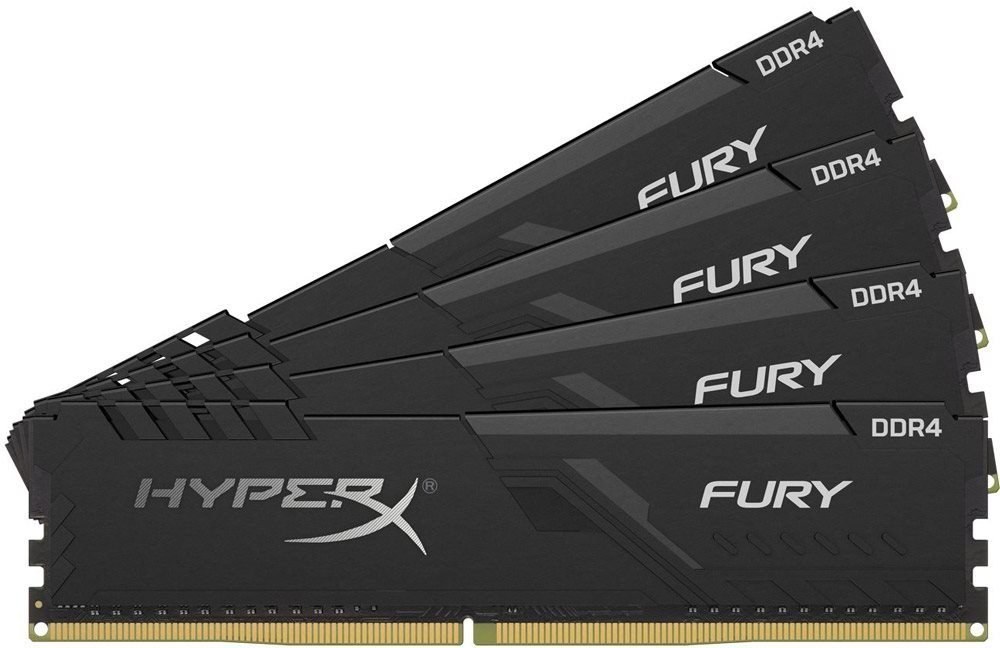 Kingston HyperX Fury, DDR4, DIMM, 3200 MHz, 64 GB (4x 16 GB kit), CL16, čierna