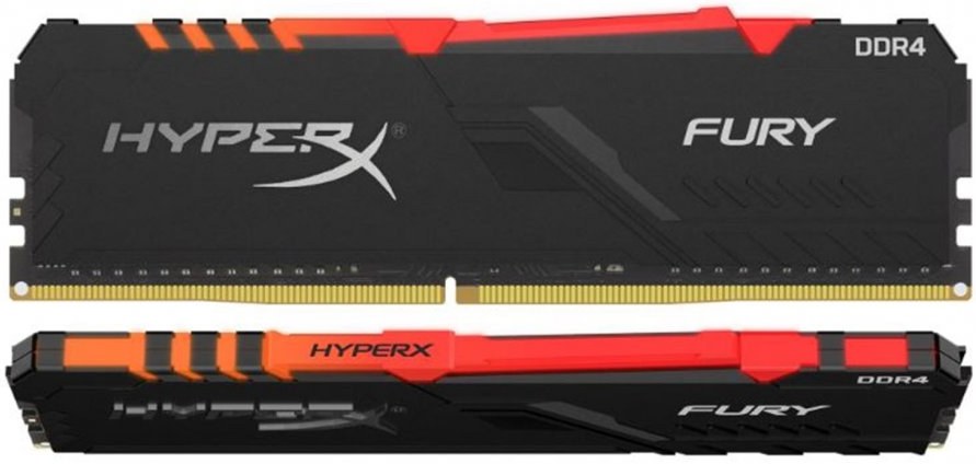 Kingston HyperX Fury, DDR4, DIMM, 3733 MHz, 16 GB (2x 8 GB kit), CL19, RGB, čierna