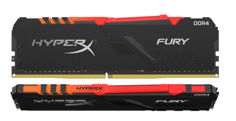 Kingston HyperX Fury, DDR4, DIMM, 3733 MHz, 32 GB (2x 16 GB kit), CL19, RGB, čierna