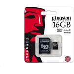 Kingston microSDHC 16GB + adaptér