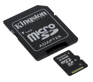 Kingston microSDXC 64GB class 10 + adaptér
