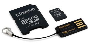 Kingston Mobility kit G2 microSDHC 16GB + adaptér a čítačka