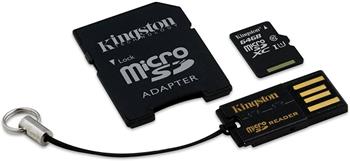 Kingston Mobility Kit microSDXC 64GB + adaptér a čítačka