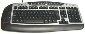 Klávesnica C-TECH CZ/SK KB-7000 PS2 SILVER-BLACK multimedia WAVEPS/2