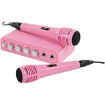 König Karaoke set, 2 mikrofóny, ružový