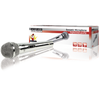 König KN-MIC45, smerový dynamický mikrofon, strieborný