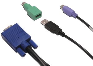 KVM kabel, 2,7 m, PS/2 nebo USB kláv. a myš, VGA