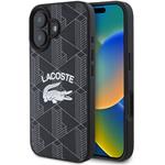 Lacoste Blend Monogram MagSafe kryt pre iPhone 16, čierny