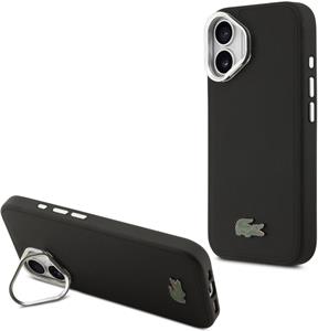 Lacoste Iconic Petit Pique Camera Stand MagSafe kryt pre iPhone 17, čierny