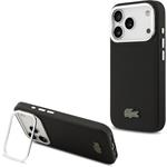 Lacoste Iconic Petit Pique Camera Stand MagSafe kryt pre iPhone 17 Pro, čierny