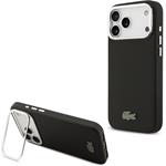 Lacoste Iconic Petit Pique Camera Stand MagSafe kryt pre iPhone 17 Pro Max, čierny