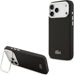 Lacoste Iconic Petit Pique Camera Stand MagSafe kryt pre iPhone 17 Pro Max, čierny
