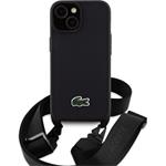 Lacoste Iconic Petit Pique Crossbody Woven Logo kryt pre iPhone 15, čierny