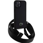 Lacoste Iconic Petit Pique Crossbody Woven Logo kryt pre iPhone 15, čierny