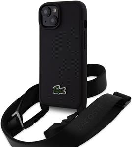 Lacoste Iconic Petit Pique Crossbody Woven Logo kryt pre iPhone 15, čierny