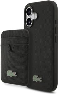 Lacoste Iconic Petit Pique MagSafe kryt + peňaženka pre iPhone 17, čierny