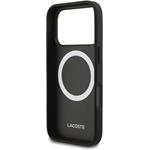 Lacoste Iconic Petit Pique MagSafe kryt + peňaženka pre iPhone 17 Pro, čierny