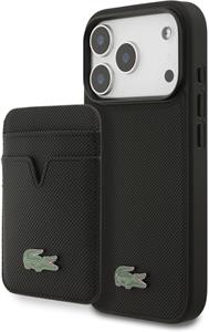 Lacoste Iconic Petit Pique MagSafe kryt + peňaženka pre iPhone 17 Pro, čierny