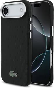 Lacoste Iconic Petit Pique Metal Logo MagSafe kryt pre iPhone Air, čierny