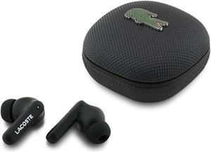 Lacoste Iconic Petit Pique TWS, bezdrôtové slúchadlá, čierne