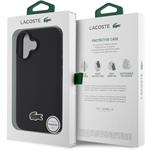 Lacoste Iconic Petit Pique Woven Logo MagSafe kryt pre iPhone 16, čierny