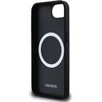 Lacoste Iconic Petit Pique Woven Logo MagSafe kryt pre iPhone 16e, čierny