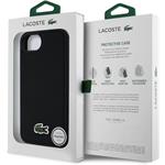 Lacoste Iconic Petit Pique Woven Logo MagSafe kryt pre iPhone 16e, čierny