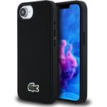 Lacoste Iconic Petit Pique Woven Logo MagSafe kryt pre iPhone 16e, čierny