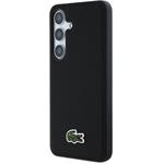 Lacoste Iconic Petit Pique Woven Logo MagSafe kryt pre Samsung Galaxy S25, čierny