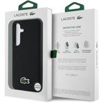 Lacoste Iconic Petit Pique Woven Logo MagSafe kryt pre Samsung Galaxy S25, čierny