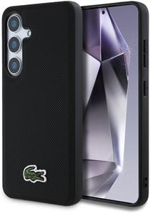 Lacoste Iconic Petit Pique Woven Logo MagSafe kryt pre Samsung Galaxy S25, čierny