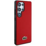 Lacoste Iconic Petit Pique Woven Logo MagSafe kryt pre Samsung Galaxy S25 Ultra, červený
